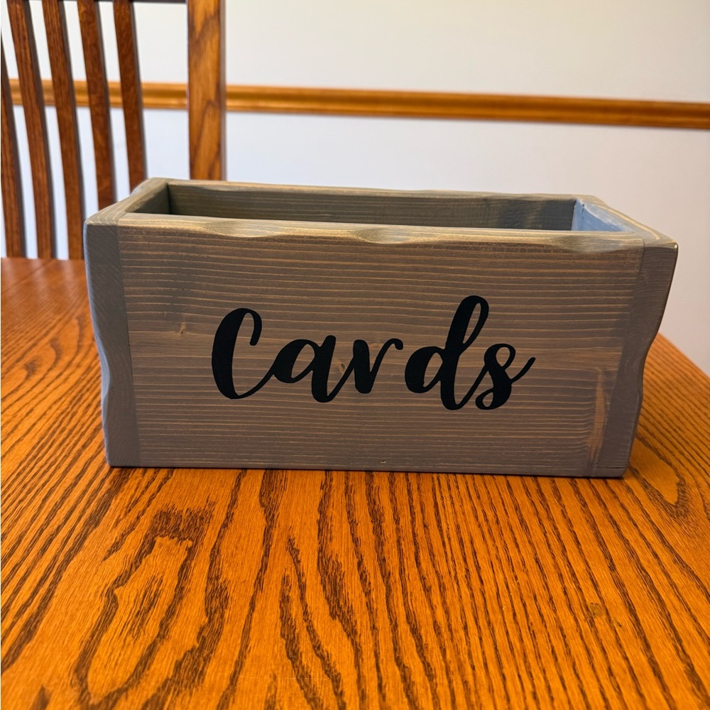 Gray Wooden Card Box
